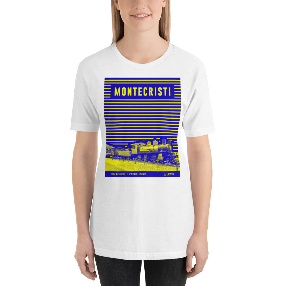 Camiseta estampado ciudad Montecristi Mujer premium degradado