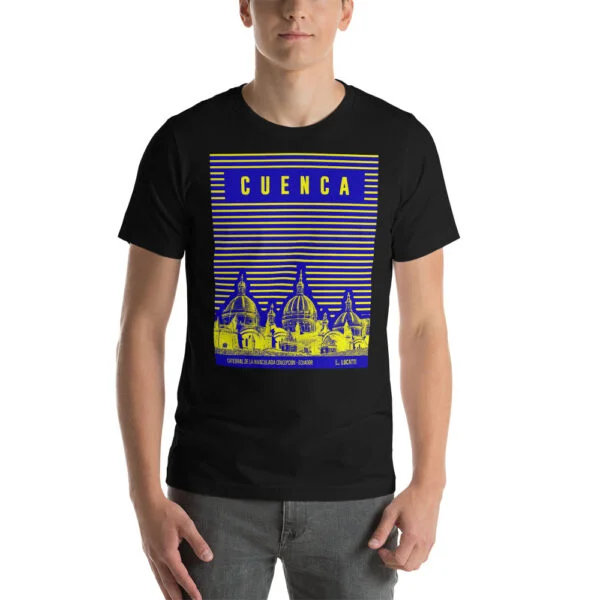 Camiseta estampado ciudad Cuenca hombre premium degradado