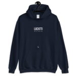 Sudadera con capucha hombre color azul logo centro