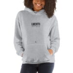 Sudadera con capucha mujer color gris logo centro