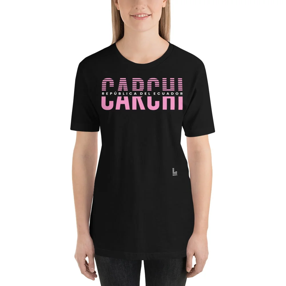Camiseta estampado Carchi mujer negro premium