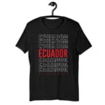 Camiseta estampado Ecuador hombre negro premium