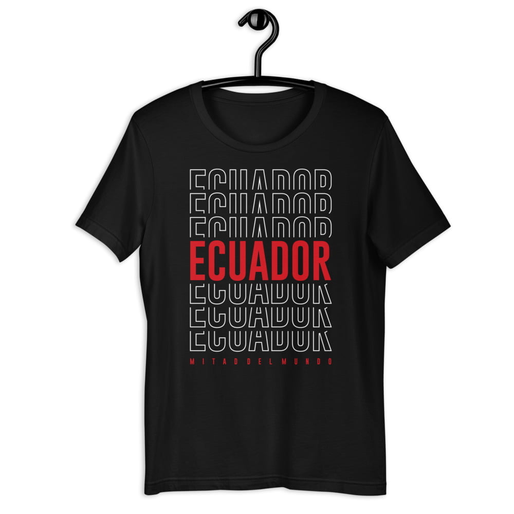 Camiseta estampado Ecuador hombre negro premium