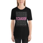 Camiseta estampado Ecuador mujer negro premium