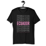 Camiseta estampado Ecuador mujer negro premium