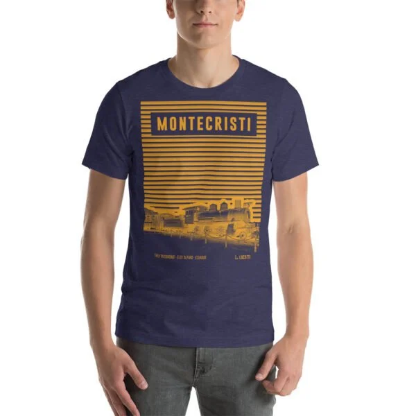Camiseta estampado ciudad Montecristi navy jaspeado premium degradado