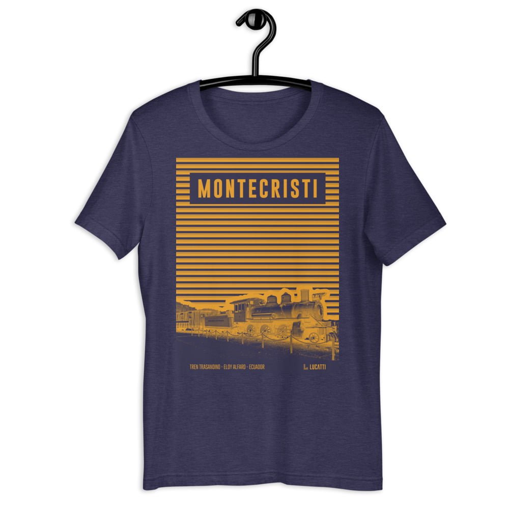 Camiseta estampado ciudad Montecristi navy jaspeado premium degradado