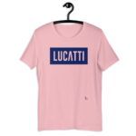 Camiseta estampado rectángulo mujer rosado premium