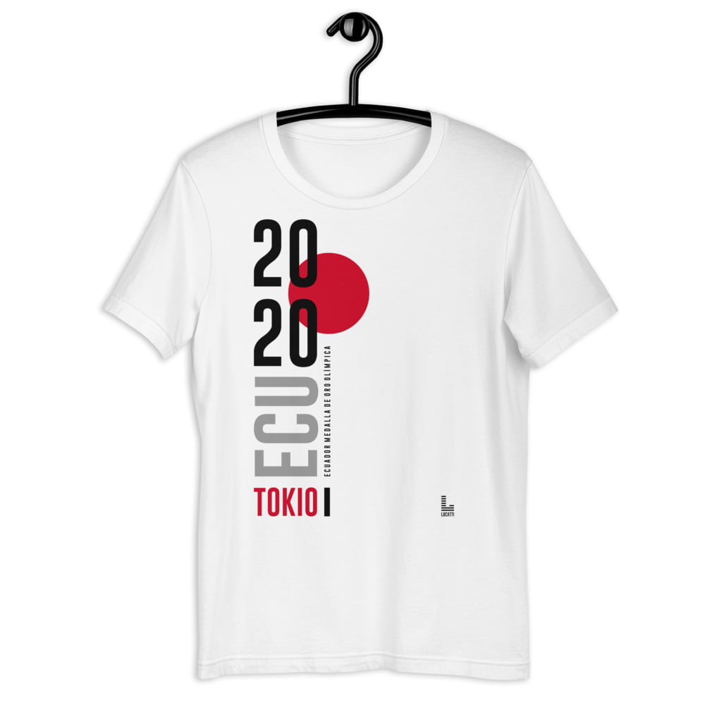 Camiseta estampado Ecuador Tokio Japón hombre blanco premium