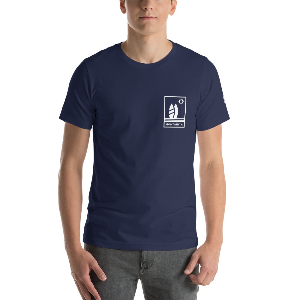 Camiseta azul marino con estampado de bolsillo montanita hombre