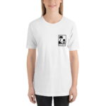 Camiseta blanca con estampado de bolsillo Salinas palmeras mujer