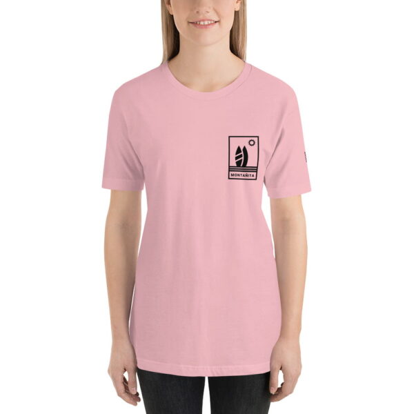 Camiseta con estampado de bolsillo Montañita mujer color rosado