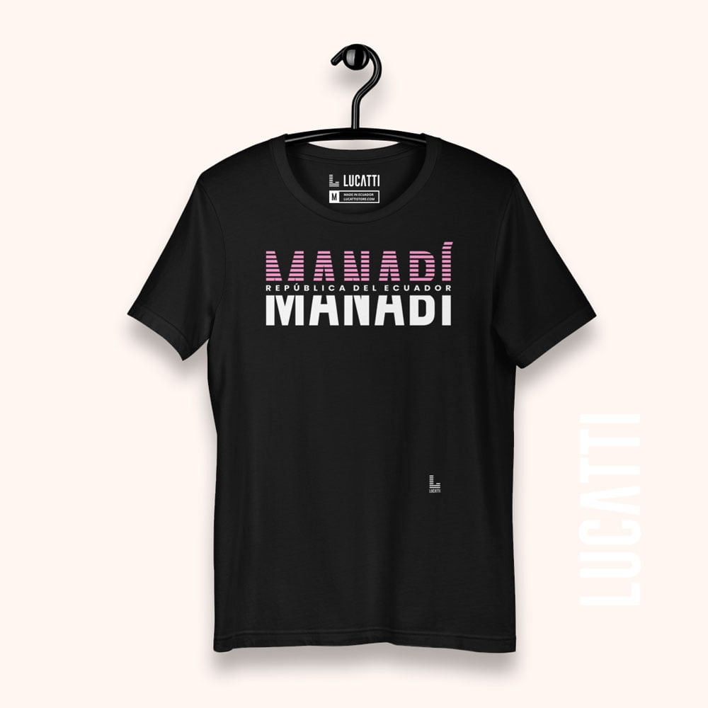 Camiseta estampado Manabí mujer negro premium