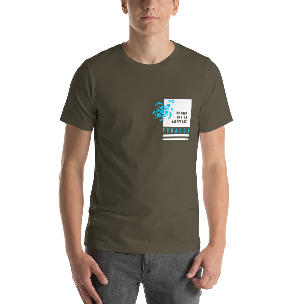 Camiseta con estampado de bolsillo Galápagos tortuga hombre premium