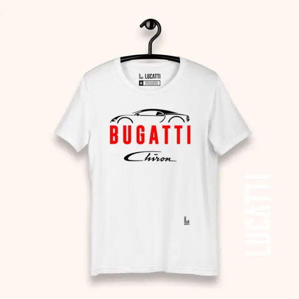 Camiseta con estampado de Bugatti chiron color blanco