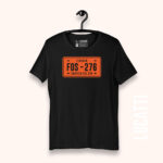 Camiseta personalizada con placa de vehículo color naranja