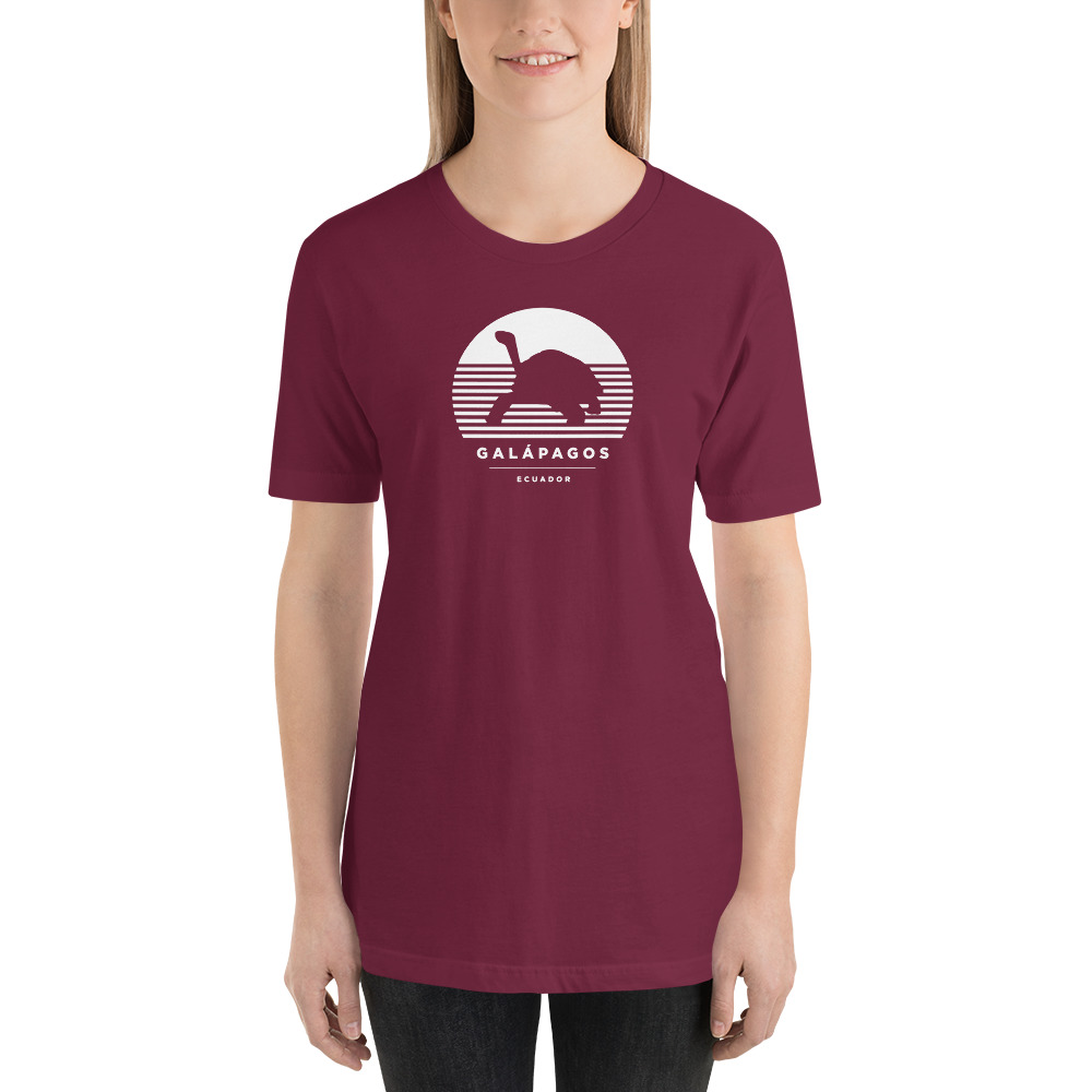 Camiseta de galápagos tortuga terrestre color granate mujer