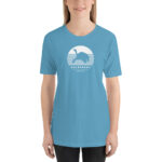 Camiseta de galápagos tortuga terrestre color azul oceano mujer