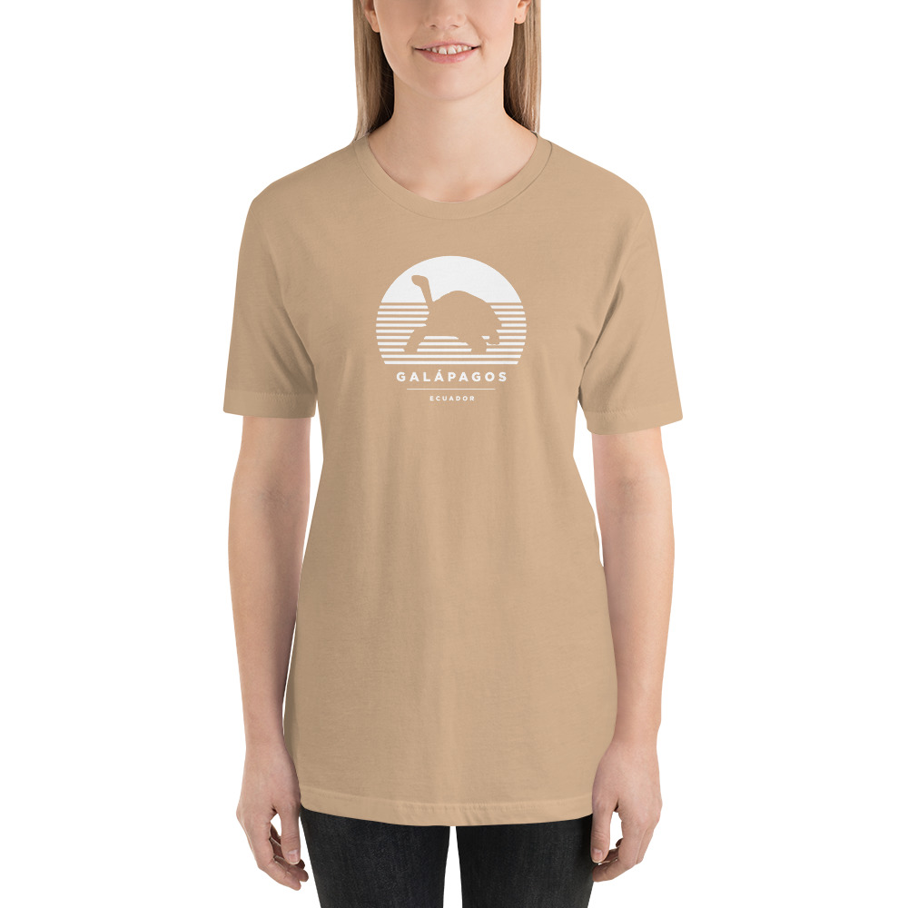 Camiseta de galápagos tortuga terrestre color bronceado mujer