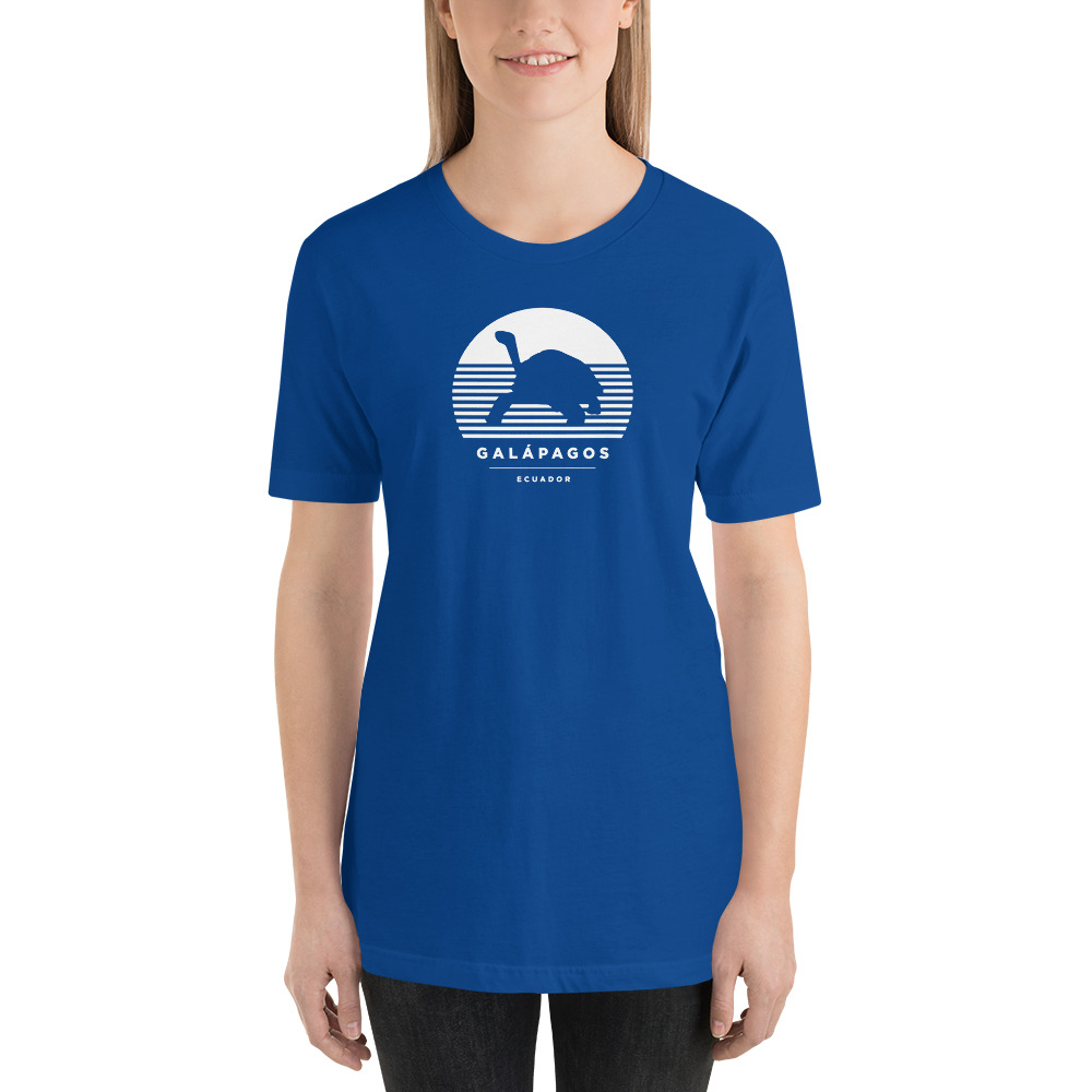 Camiseta de galápagos tortuga terrestre color azul real claro mujer