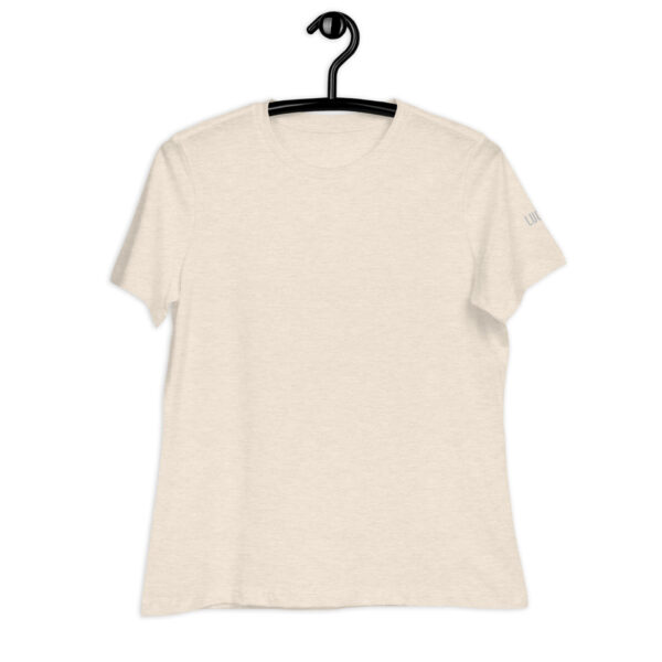 Camiseta básica mujer color beige claro heather cuello redondo