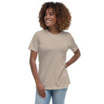 Camiseta básica mujer color beige oscuro heather cuello redondo