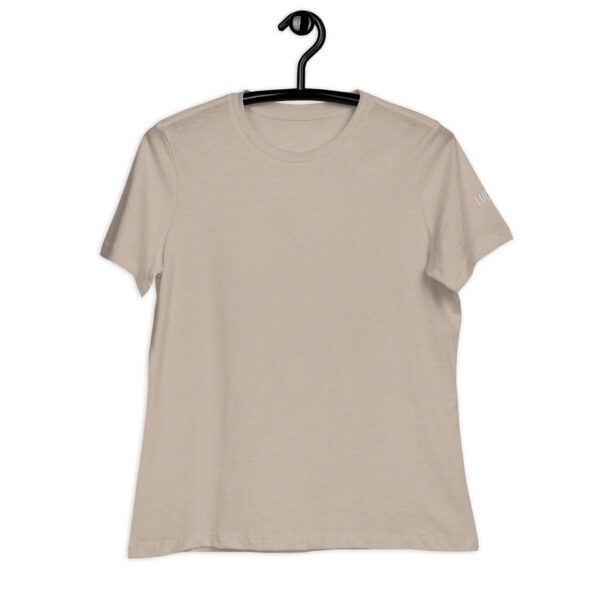 Camiseta básica mujer color beige oscuro heather cuello redondo